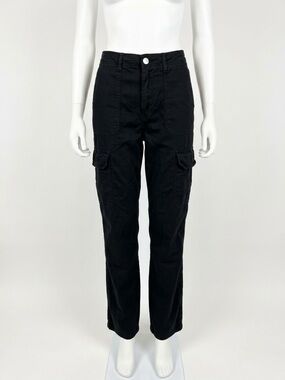 NWOT Zara Black Cargo High Rise Pants with Flap Pockets Size 4